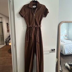 Reformation Chocolate Brown Jumpsuit